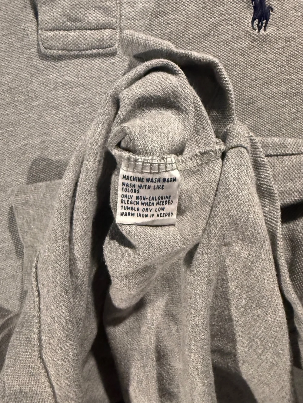 Polo Ralph Lauren Long Sleeve Gray Cotton Polo Shirt Size S